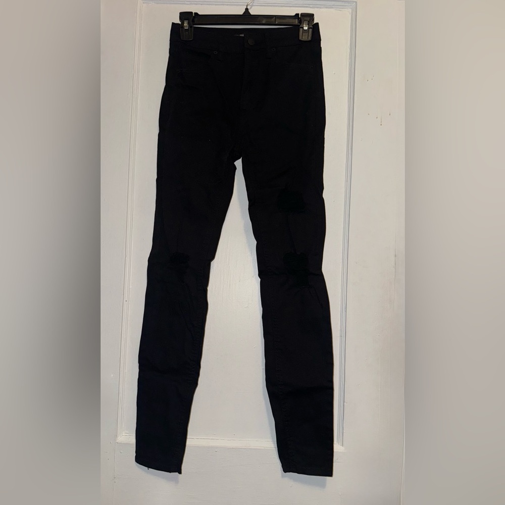 Black Distressed Skinny Jeans
